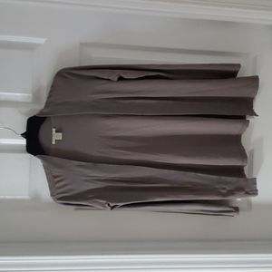 White + Warren 100% Cotton Taupe Cardigan